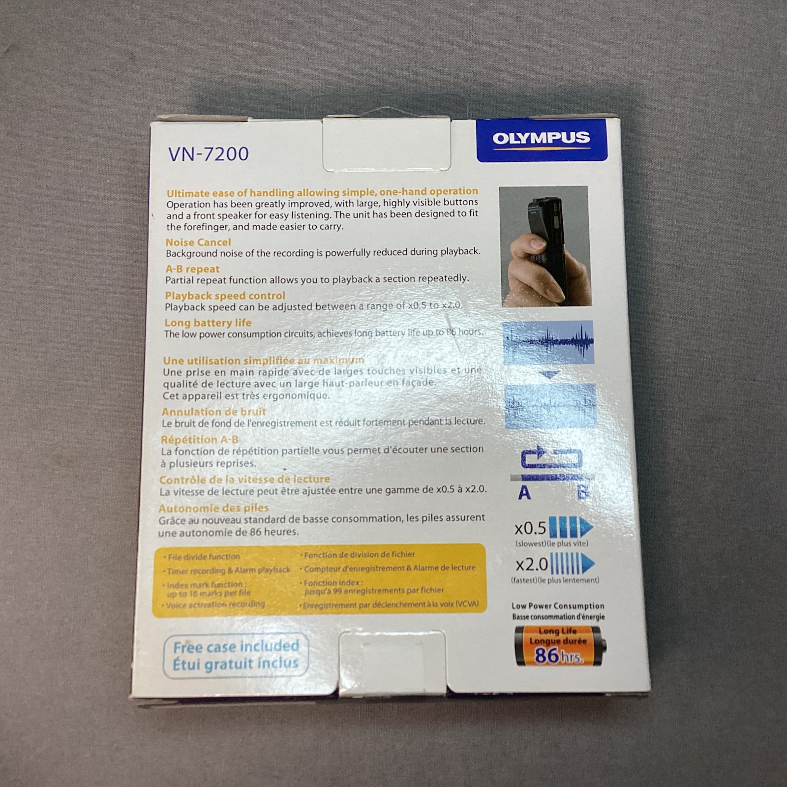 NEW Olympus VN-7200 Digital Voice Recorder 1100hrs 2GB Memo Smart Notetaking