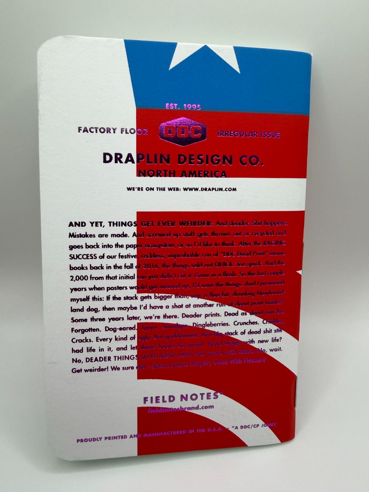 Field Notes Deader and Deadest Print PEACE FINGER SINGLES – FIVE TOTAL