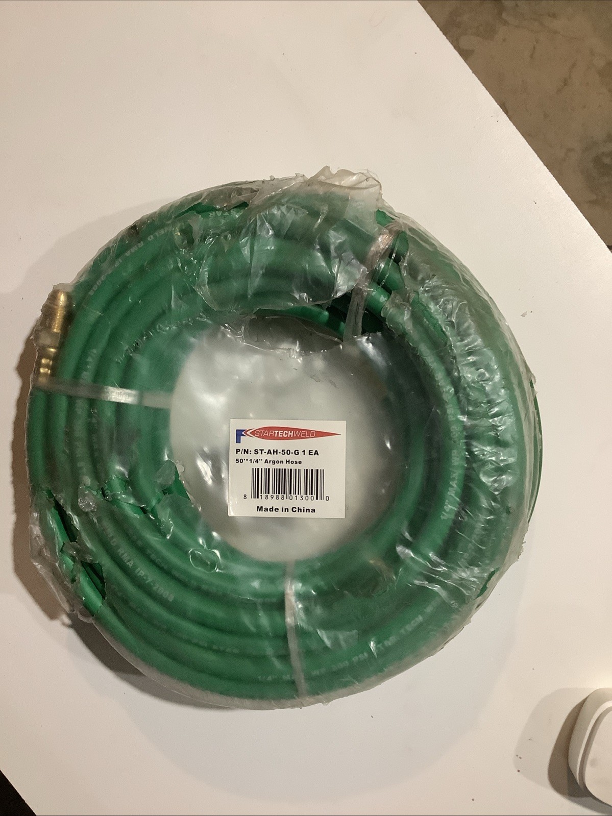 50′ Industrial Grade Argon Gas Hose 1/4″ 5/8″X18 Male NPT Fitting