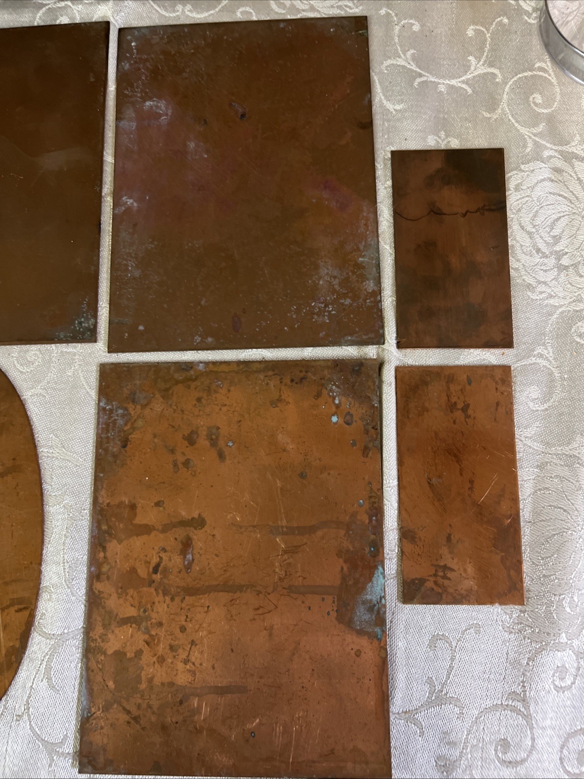 11 Pieces Copper Sheets Plates for Crafts/ Enamel Various SizesNew/old Inventory