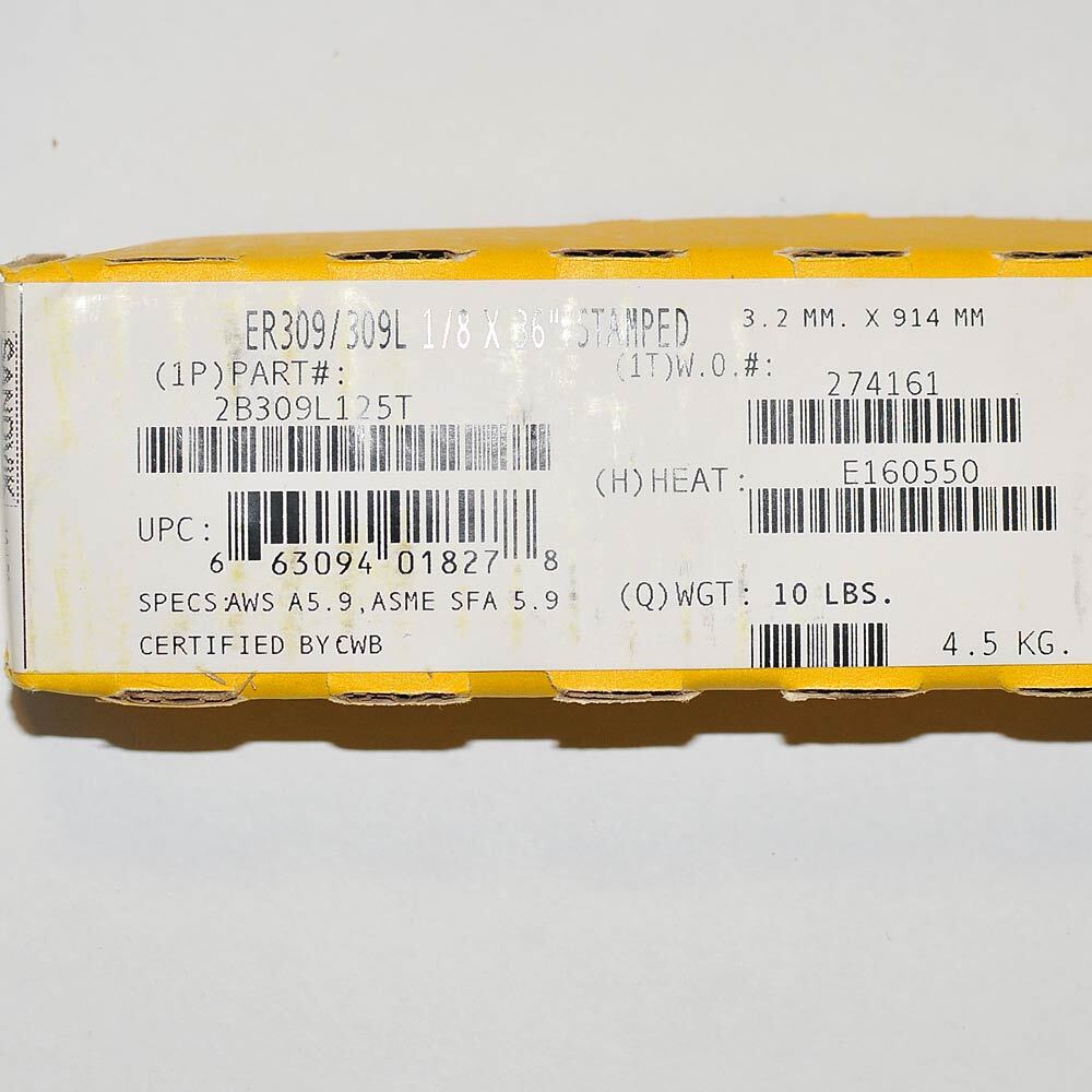 NEW 10lbs. Sandvik ER309/309L Stainless Steel TIG Welding Wire 1/8″x36″3.2mm Rod