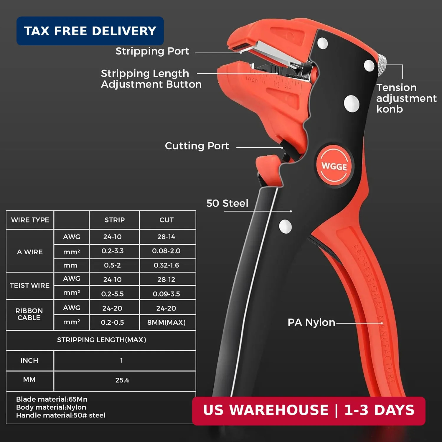KAIWEETS Automatic Wire Stripper and Cutter 2 in 1 Wire Stripper Tool