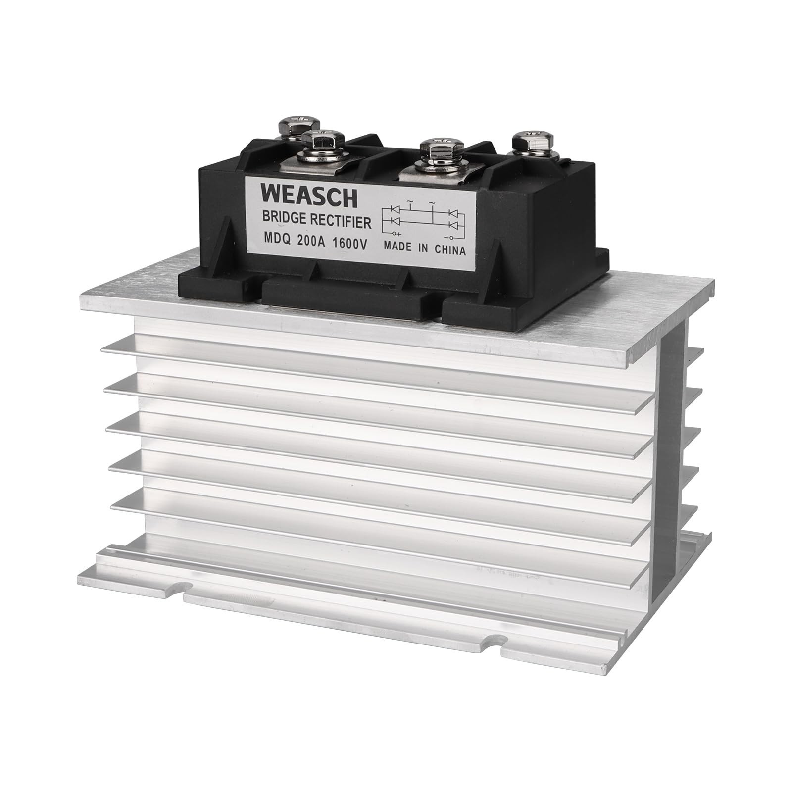200A Bridge Rectifier Module, AC to DC Full Wave Diode, 1600V Single-Phase, Heat