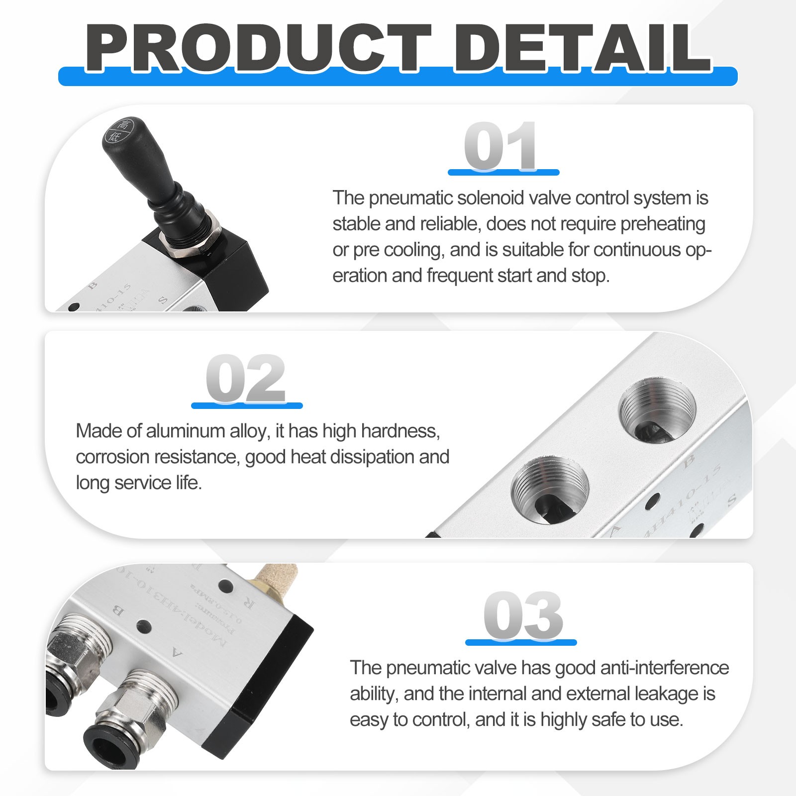 Pneumatic Valve 1/4″ NPT 5 Way 2 Position Air Solenoid Manual Control Push Pull
