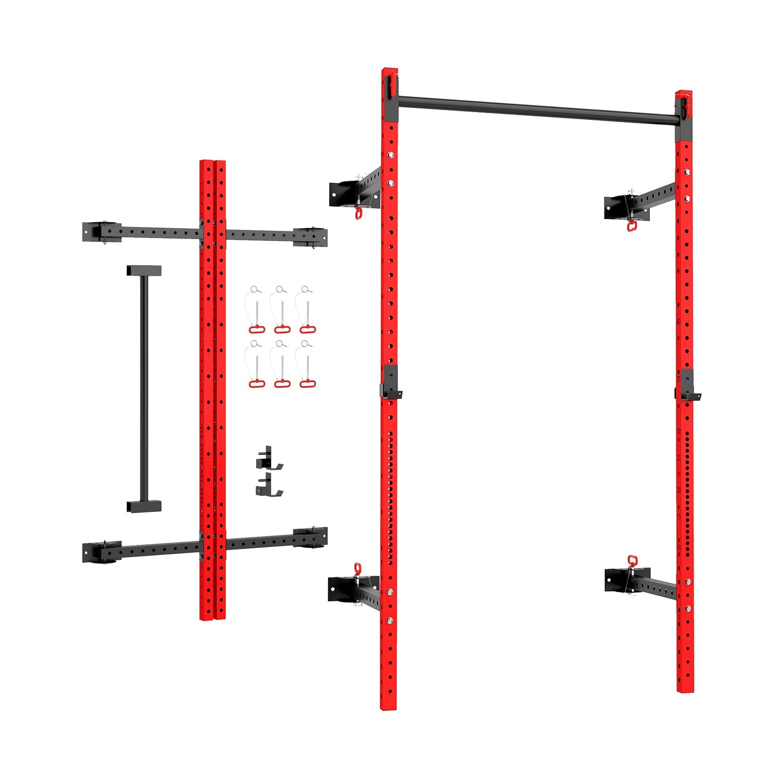 Soozier Folding Squat Rack with Adjustable Pull-Up Bar, 1000 Pounds Capacity …