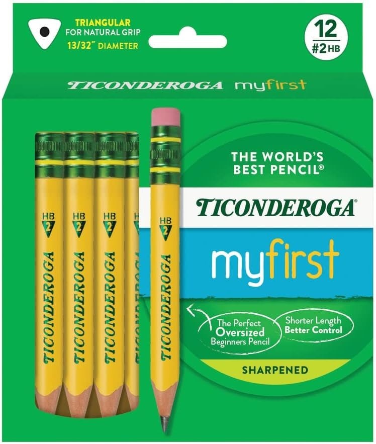 Ticonderoga My First Half-Size Wooden Pencils, 12 Pencils/Pack, 1 Pack | Large