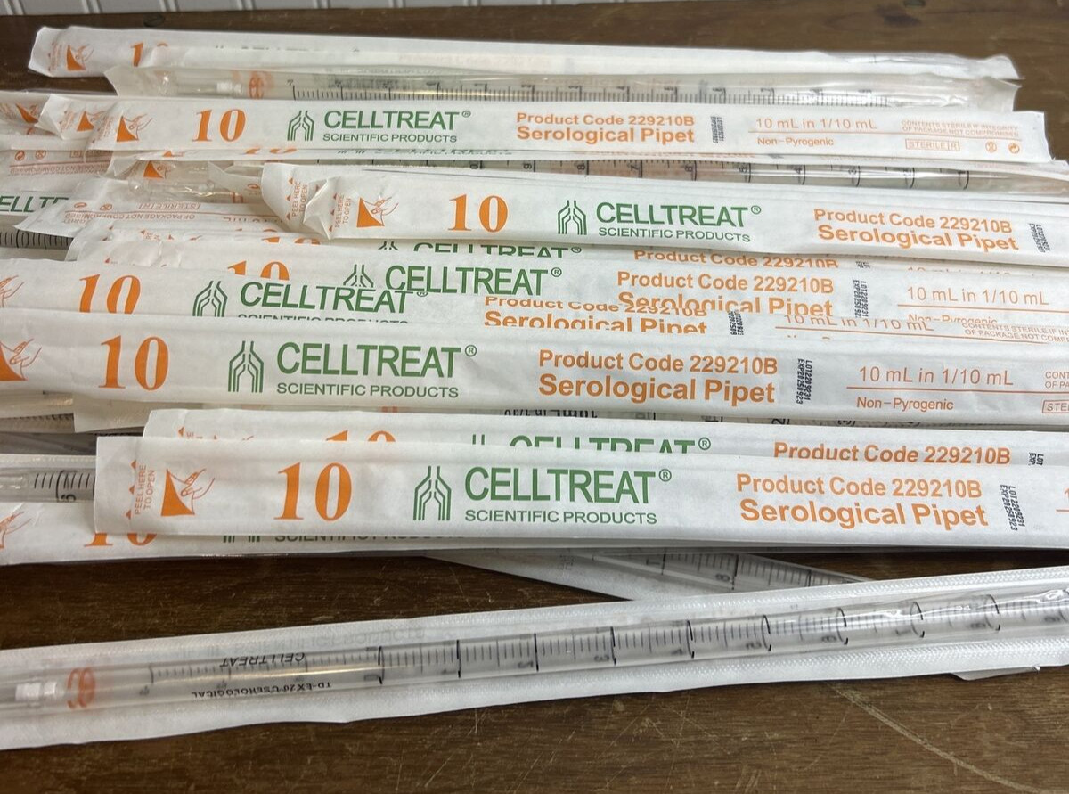 CELLTREAT 10mL Serological Pipet #50 Individually Wrapped Sterile #229210B NEW