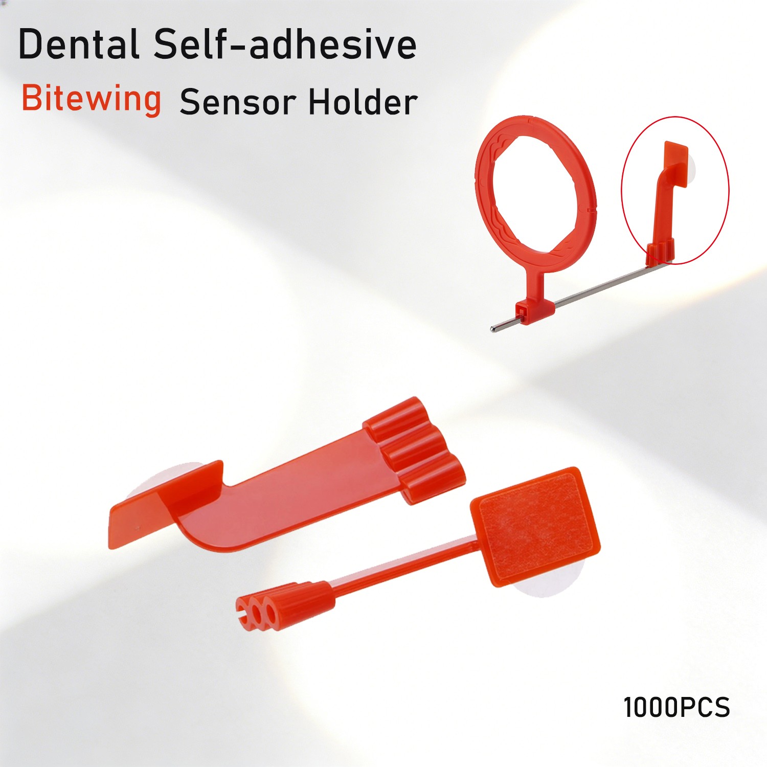 1000pcs Dental Sensor Holder Adhesive Digital X-ray Sensor Holder Bitewing RED