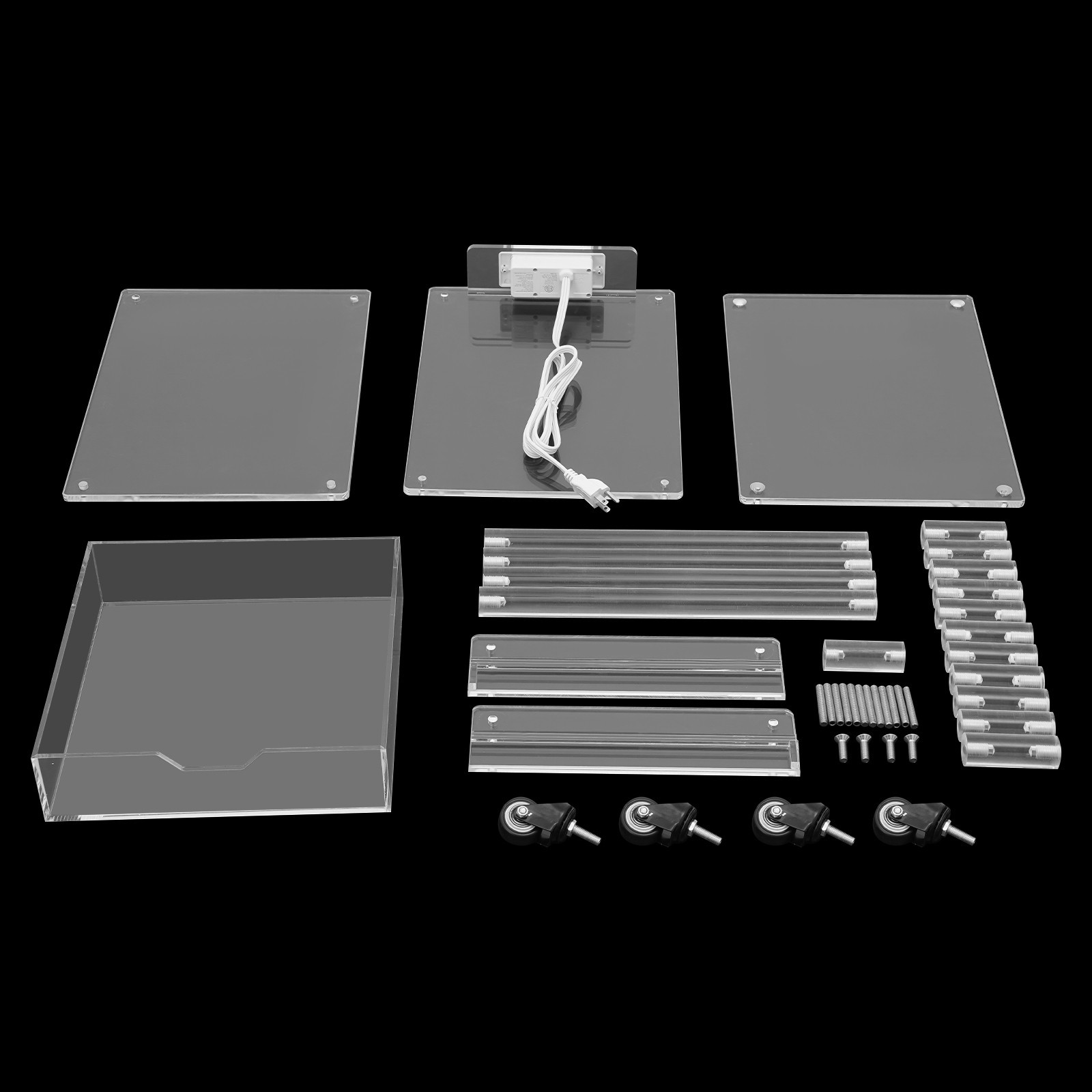 Acrylic Printer Stand Printer Stand W Wheels&Us Standard Plug Office Furniture