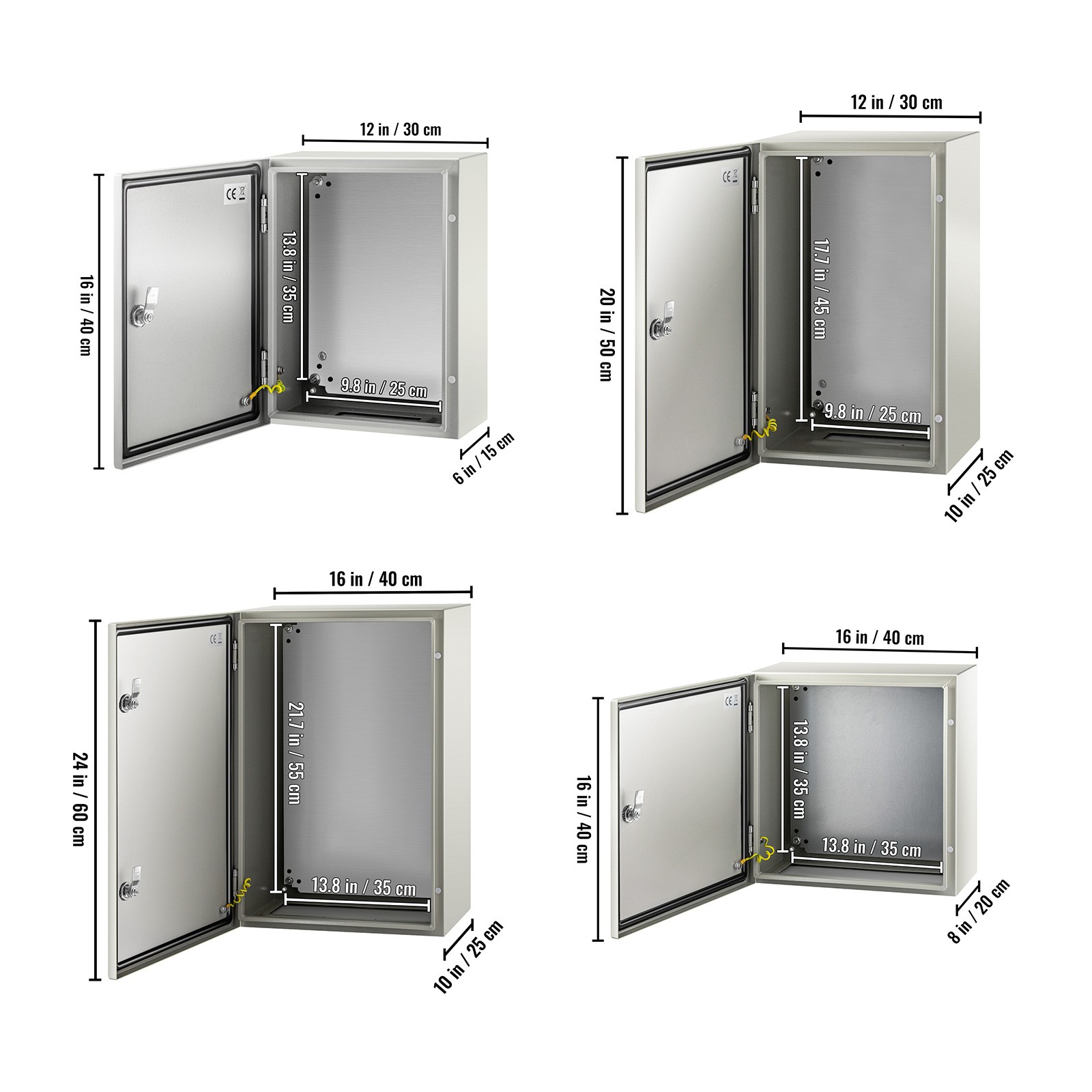 16» 20» 24» Steel Electrical Enclosure IP65 Wall Mount Junction Box Outdoor