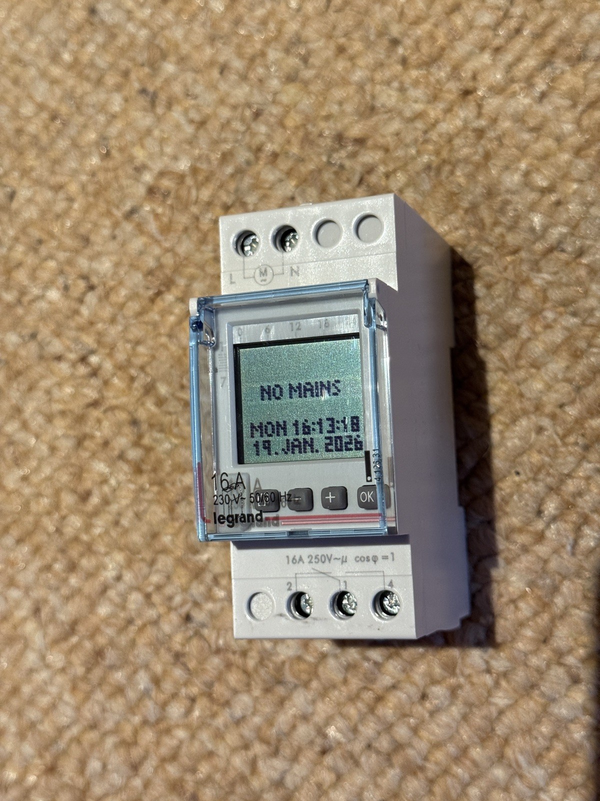 Legrand AlphaRex Digital Timer 412631 D21 230V 50/60Hz (B321) w/ IP30 Wall Box