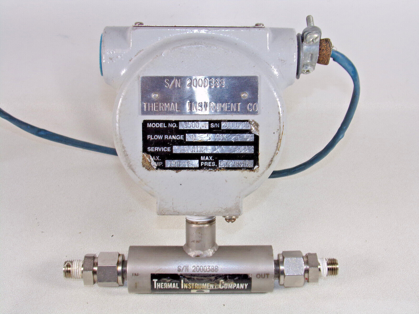 Thermal Instrument Company Model 600-9/9500 Thermal Mass Flow Meter, 0-5ppm