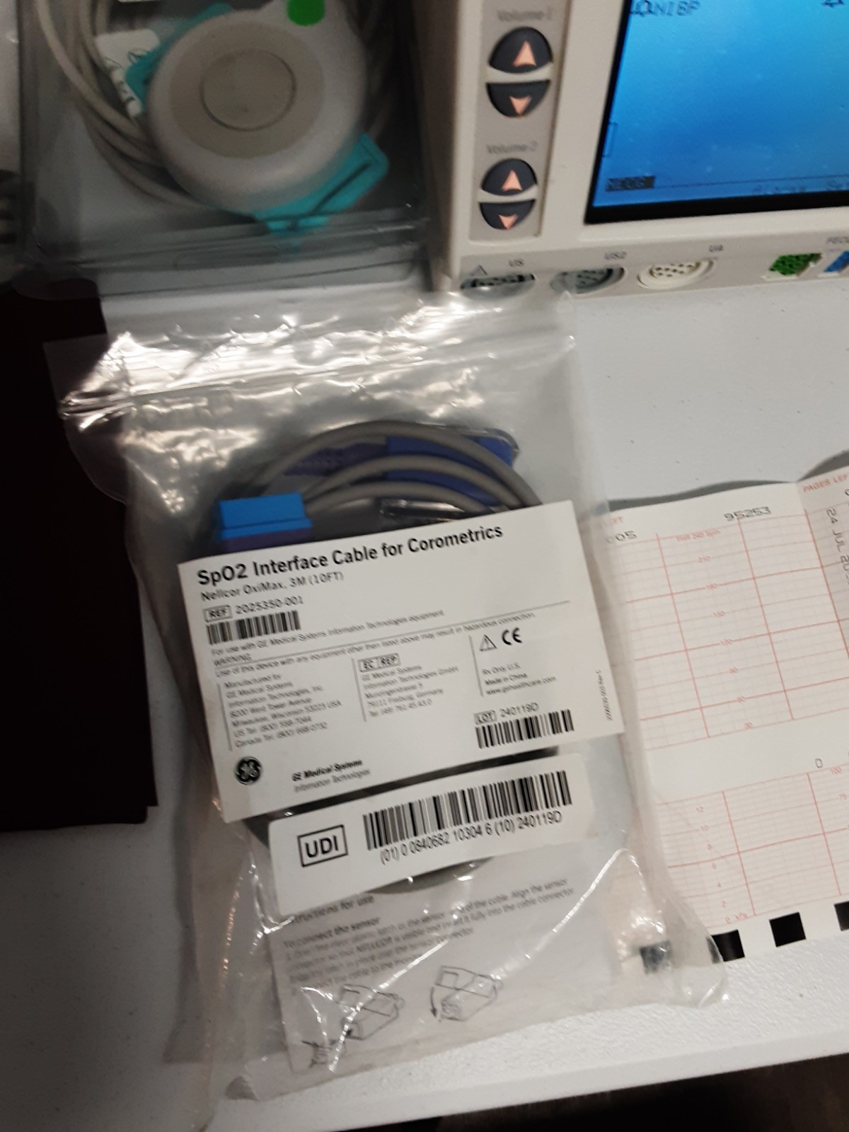 GE 259A Maternal/Fetal Monitor W/ Probes, All Accessories On Pic 30 Days Return