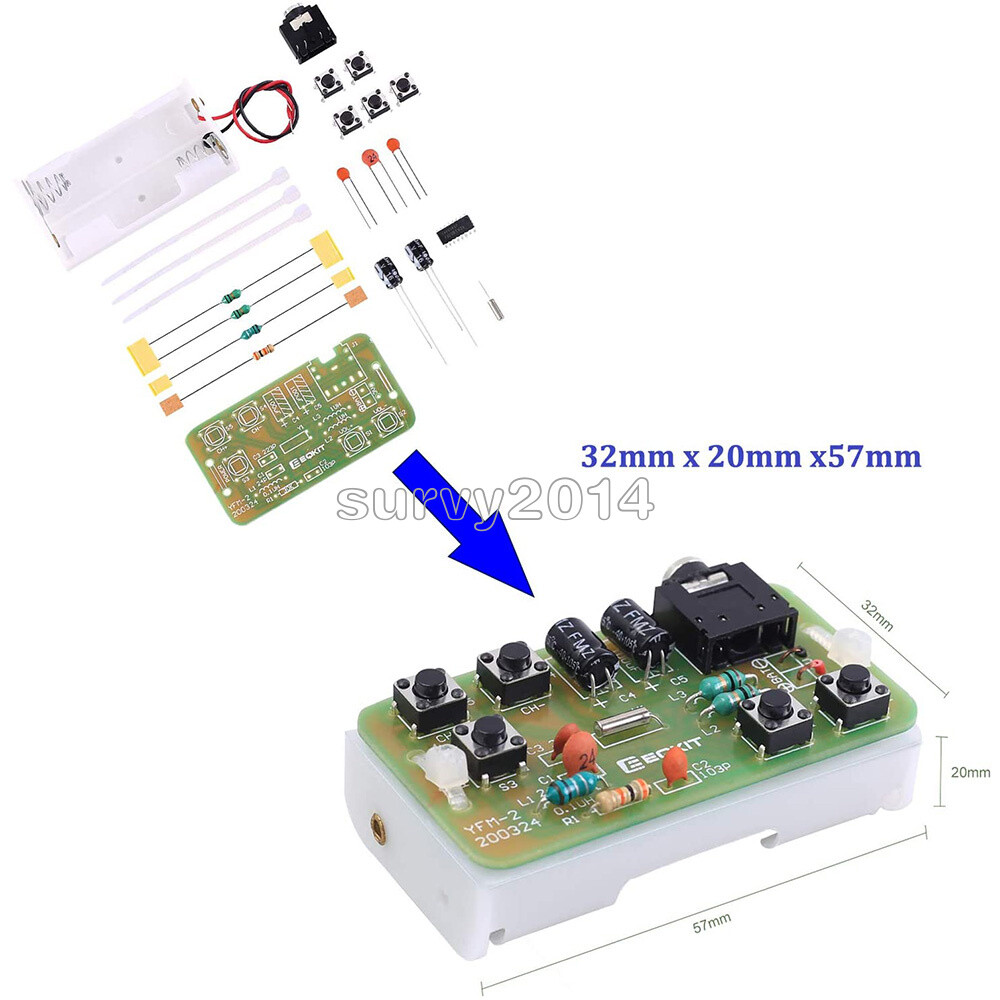 NEW 76-108MHz DC 2.7-3.3V DIY FM Radio Stereo Radio Kits Radio Practice Kit
