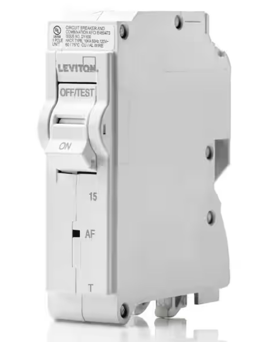 Leviton LB115-AFT 15A 1-Pole 120V AFCI Circuit Breaker Arc-Fault
