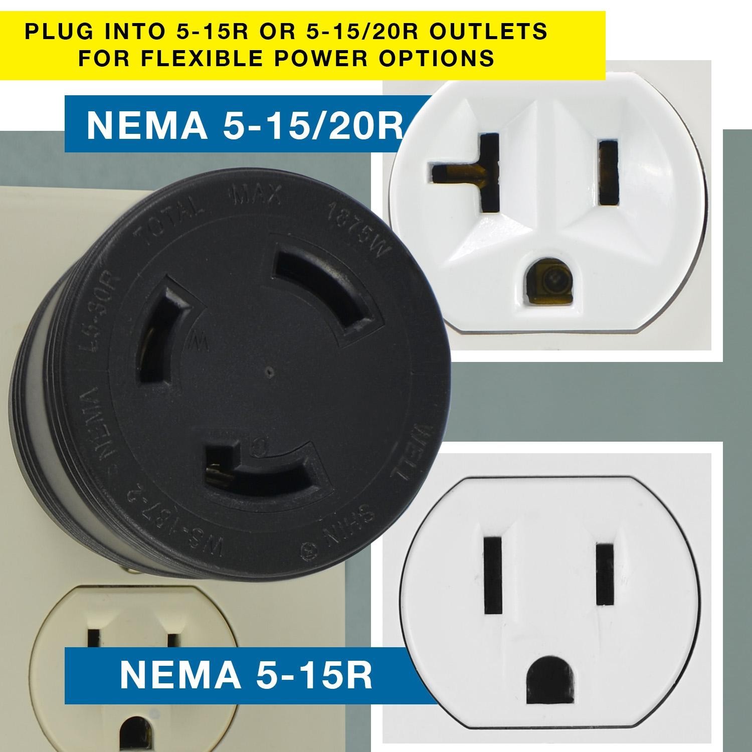 Conntek 30222-BK Plug Adapter NEMA 5-15P to L5-30R