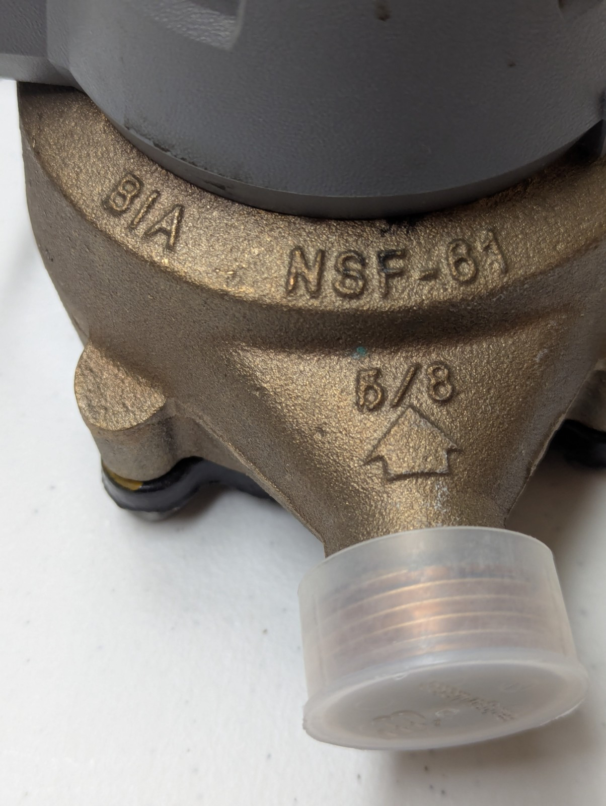 Used Badger model 25 5/8″ brass water meter with HR E lcd register