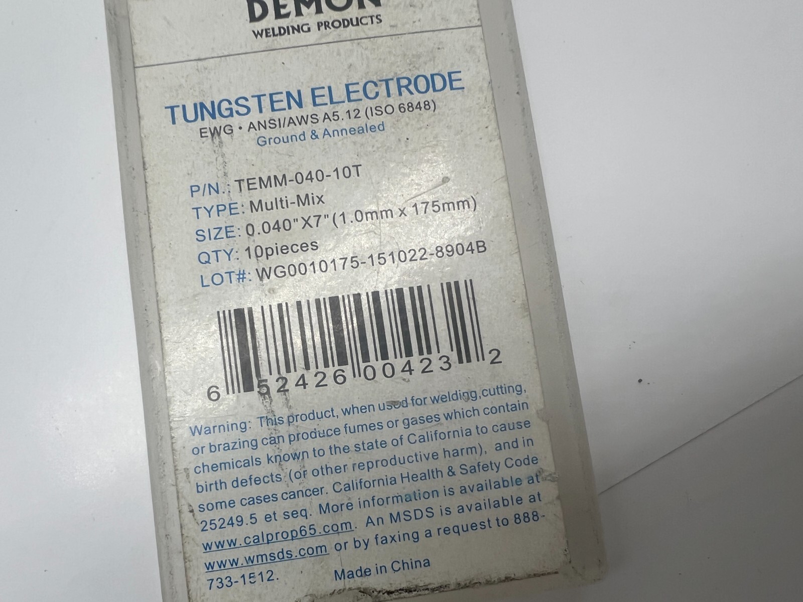 Pack of 10 Blue Demon EWG .040 Tungsten Electrodes Pink Tip