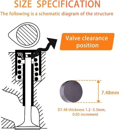 Adjustable Valve Shim Refill Kit (1.70mm, 1.75mm, 1.80mm, 1.85mm, 1.90mm) – 7.48