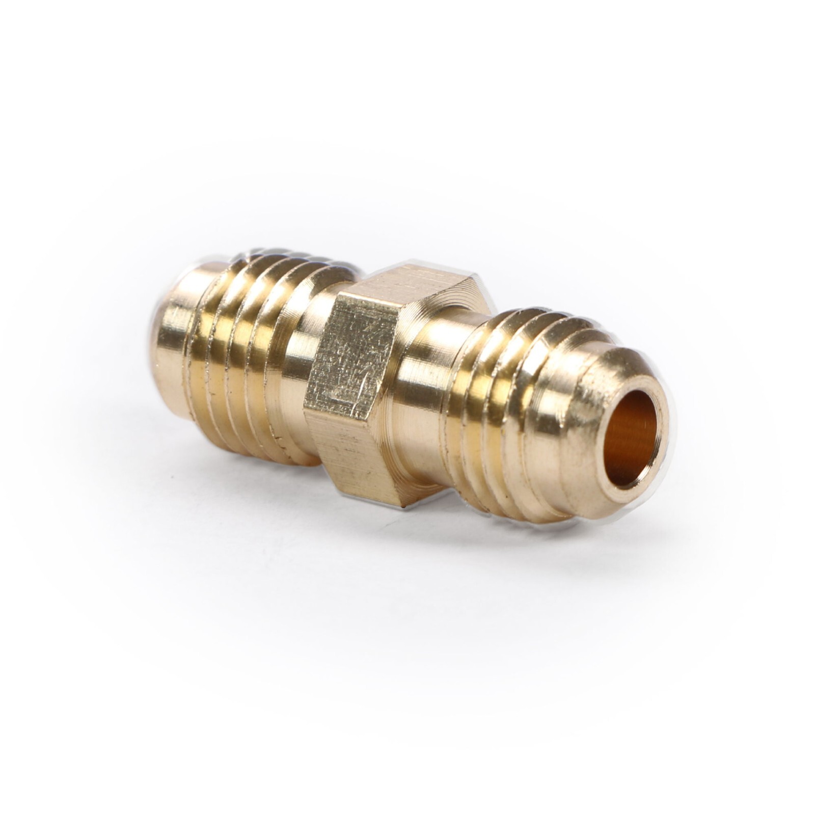 U.S. Solid 2pcs Brass Pipe Fitting Male Tube Coupler, 1/4″ Flare x 1/4″ Flare