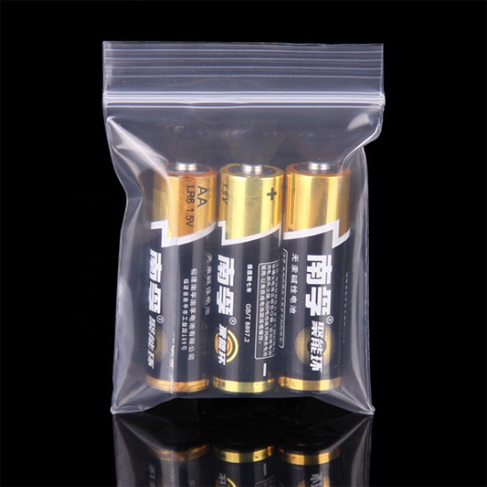 1000pcs 2-MIL Clear Reclosable ZipLock Poly Bags with Resealable Lock Seal
