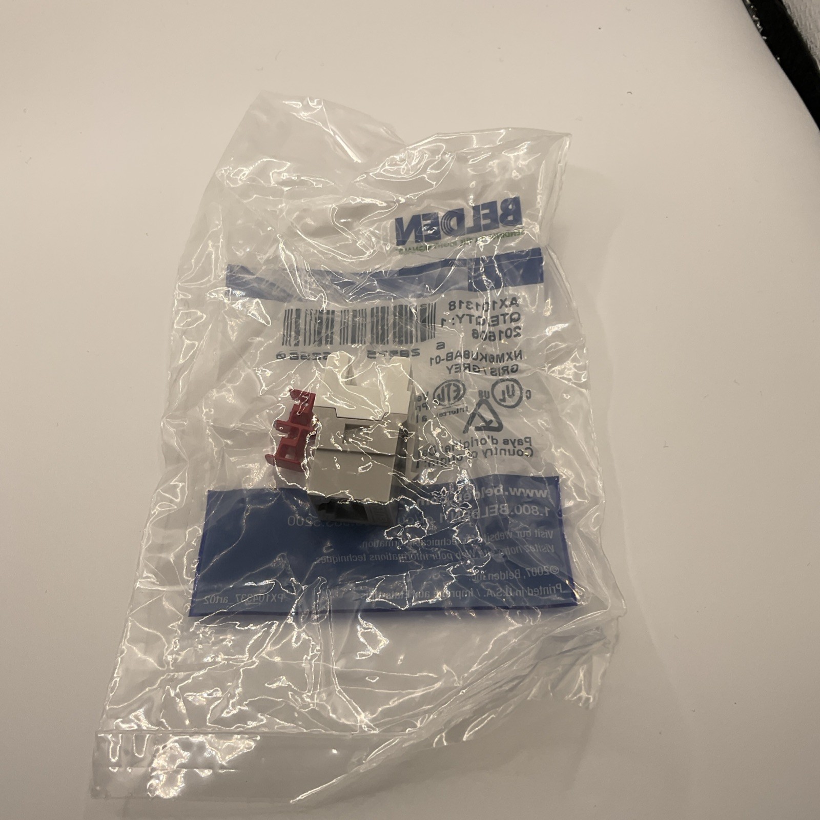 Belden AX101318 Cat6+ KeyConnect Modular Jack RJ45 Grey Keystone Ethernet