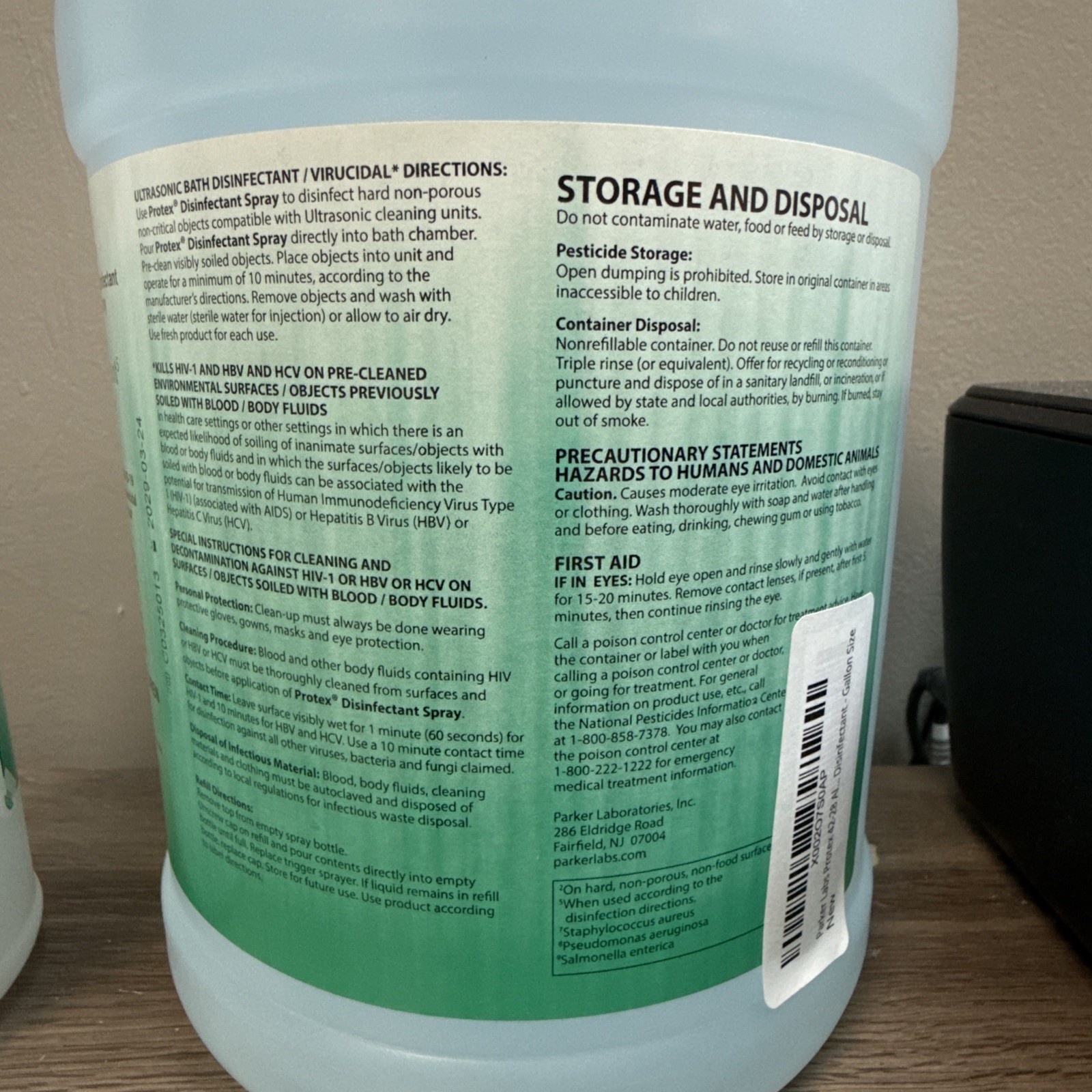 QTY=1 GALLON: Protex Disinfectant Spray C0322012 2026-03-08