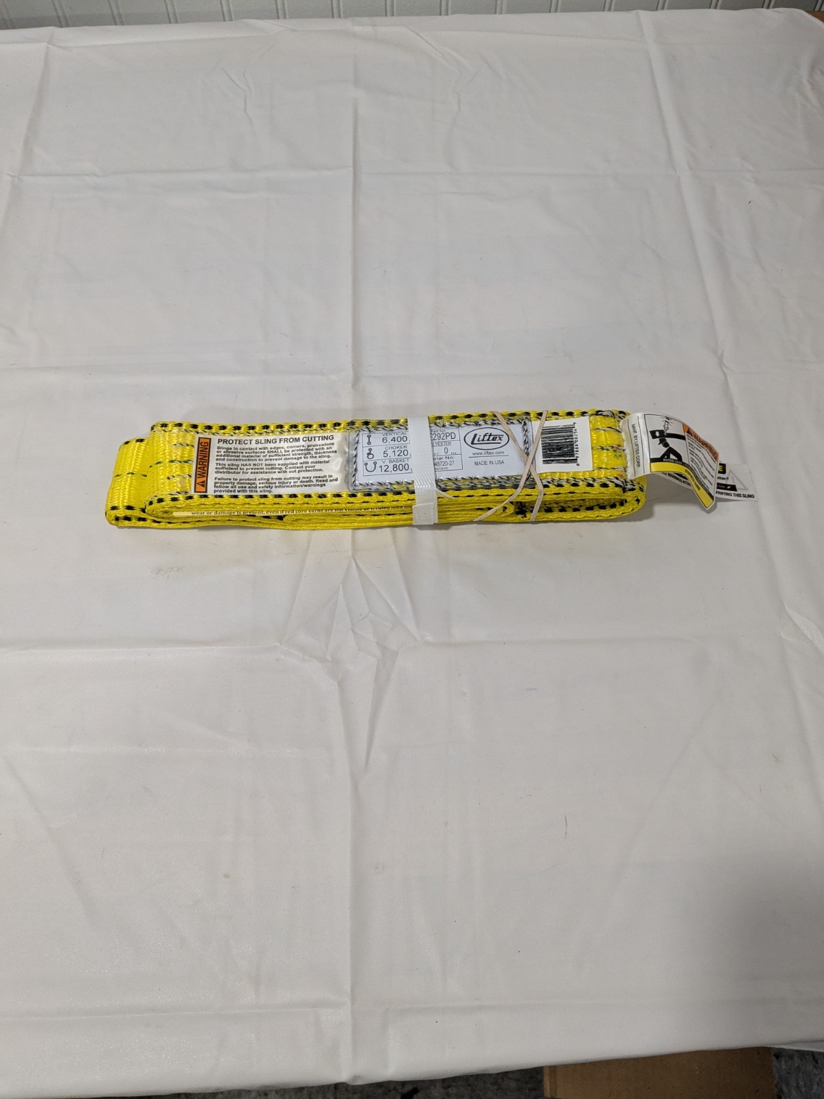 LIFTEX Flat Eye & Eye, Type 3 Web Sling: 3' Long, 2" Wide EE292X3P