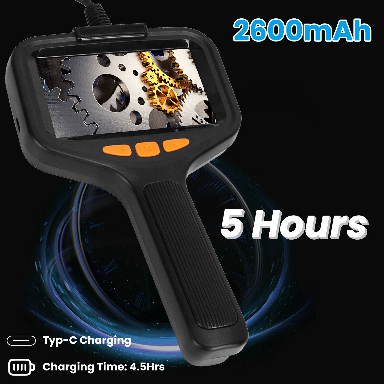 4.3in Inspection Camera Articulating Borescope Endoscope Camera Plumbing Tool