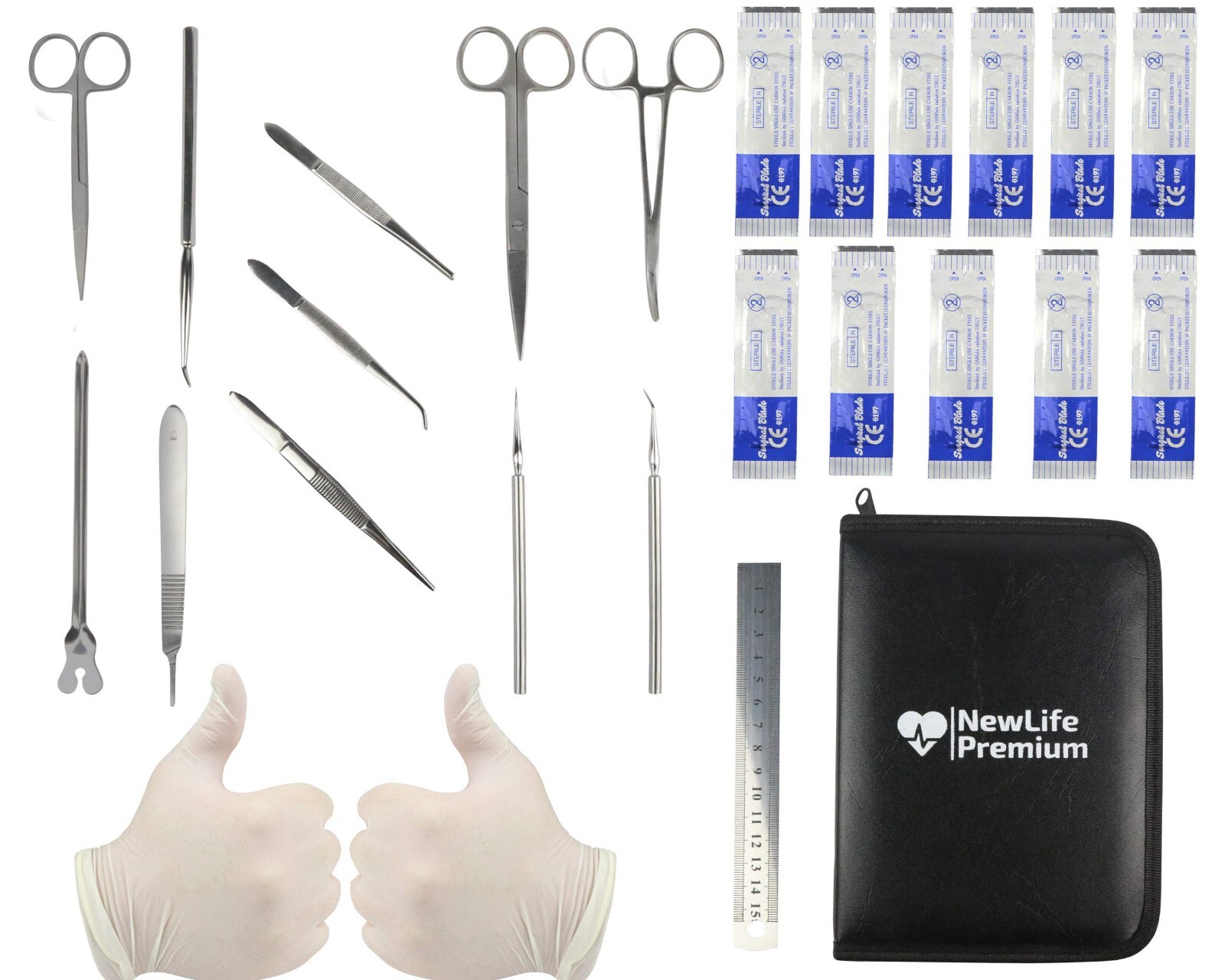 24-Piece Advanced Biology Anatomy Dissection Kit + Case Premium Stainless Steel