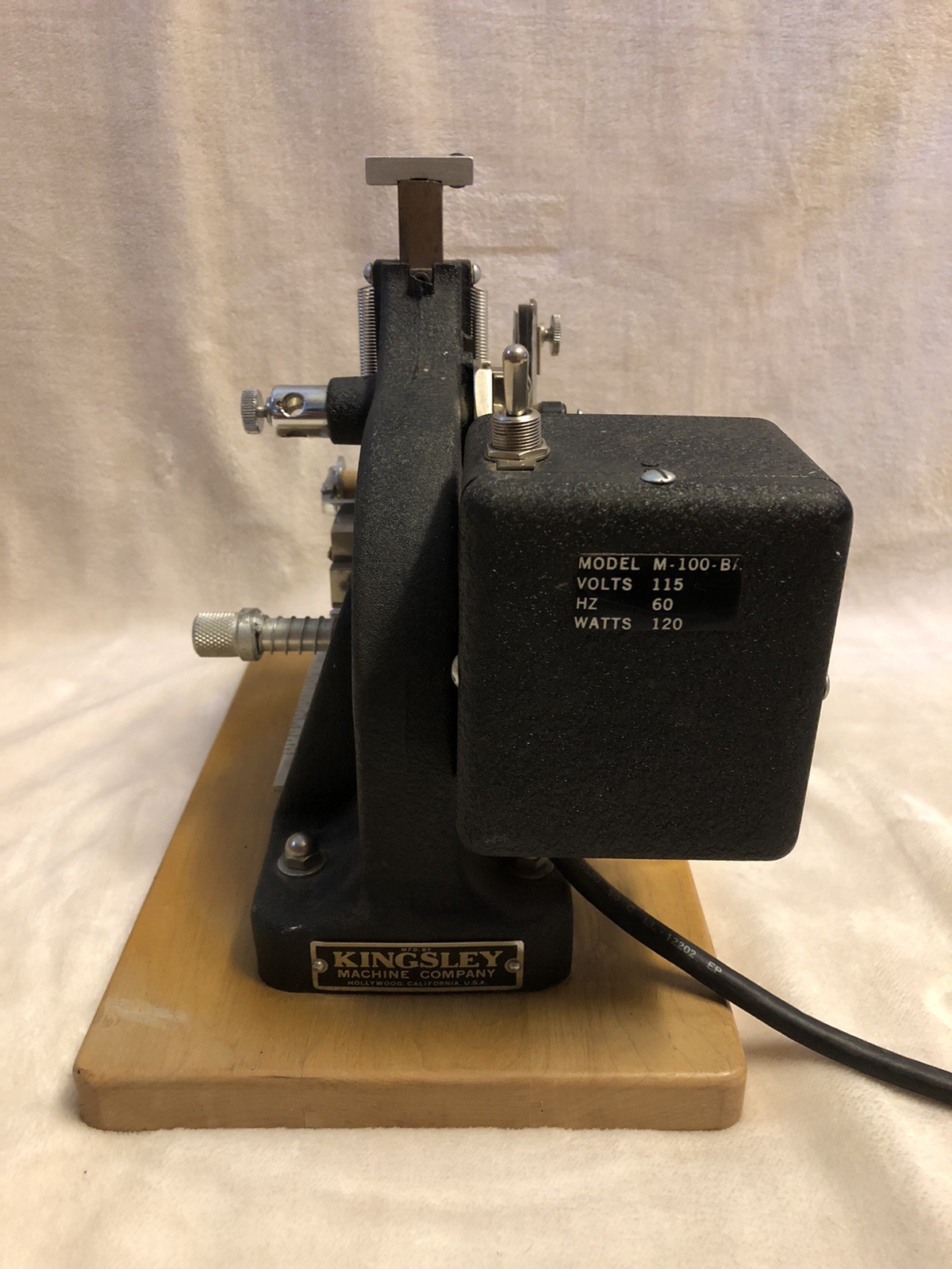 Kingsley Model M-100-BA Hot Foil Stamp Press Machine (Works) No Handle Or Stamps