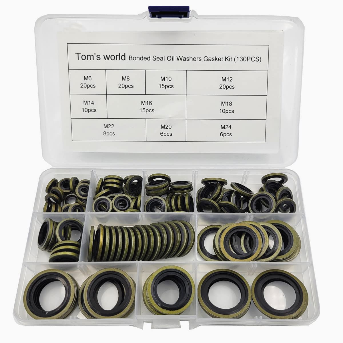 130Pcs Self-Centered Bonded Seal Oil Washers Gasket Assortment Kit for Plumbing,