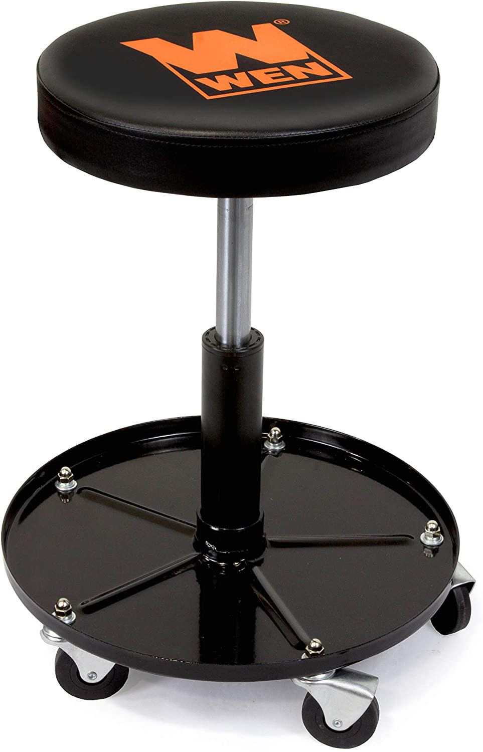 Mechanics Rolling Stool Work Shop Seat Pneumatic Garage Chair Adjustable Swivel
