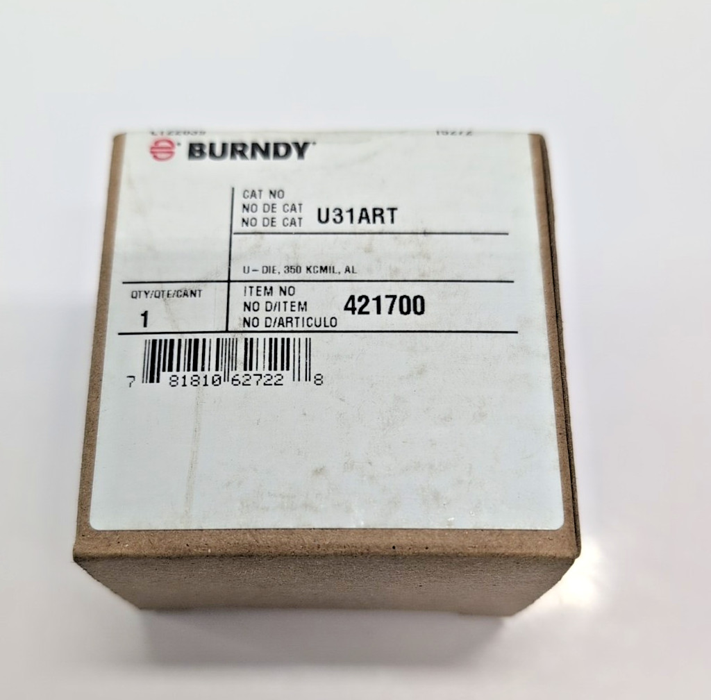 Burndy Crimping Die U Style 350 kcmil Brown For Y750 Y35 PAT750 YA-A YS-A