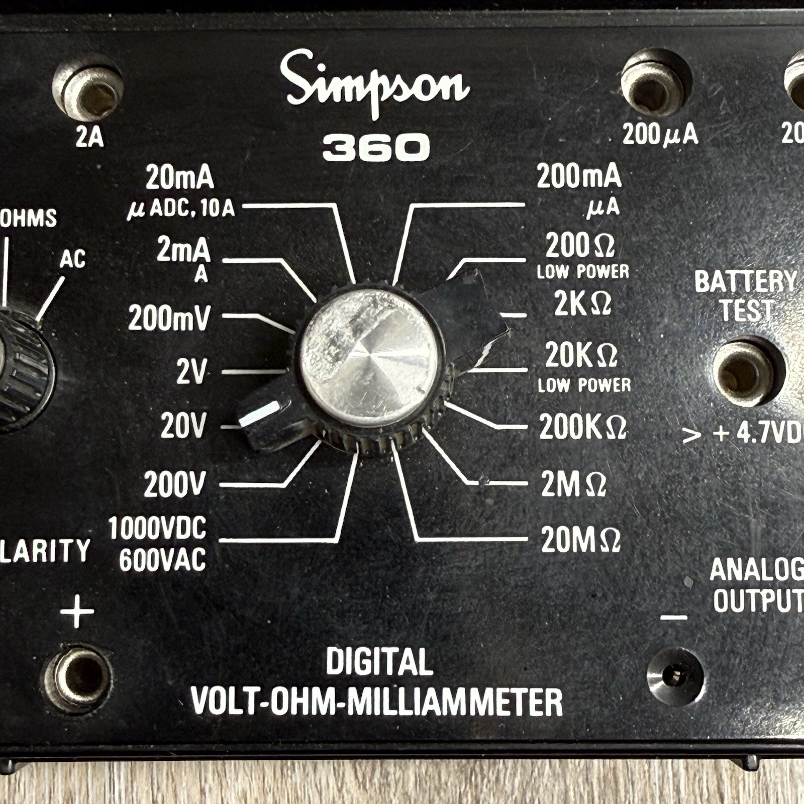 RARE VTG Simpson 360-2 Digital Volt-Ohm-Milliammeter -POWERS ON- Leads Included