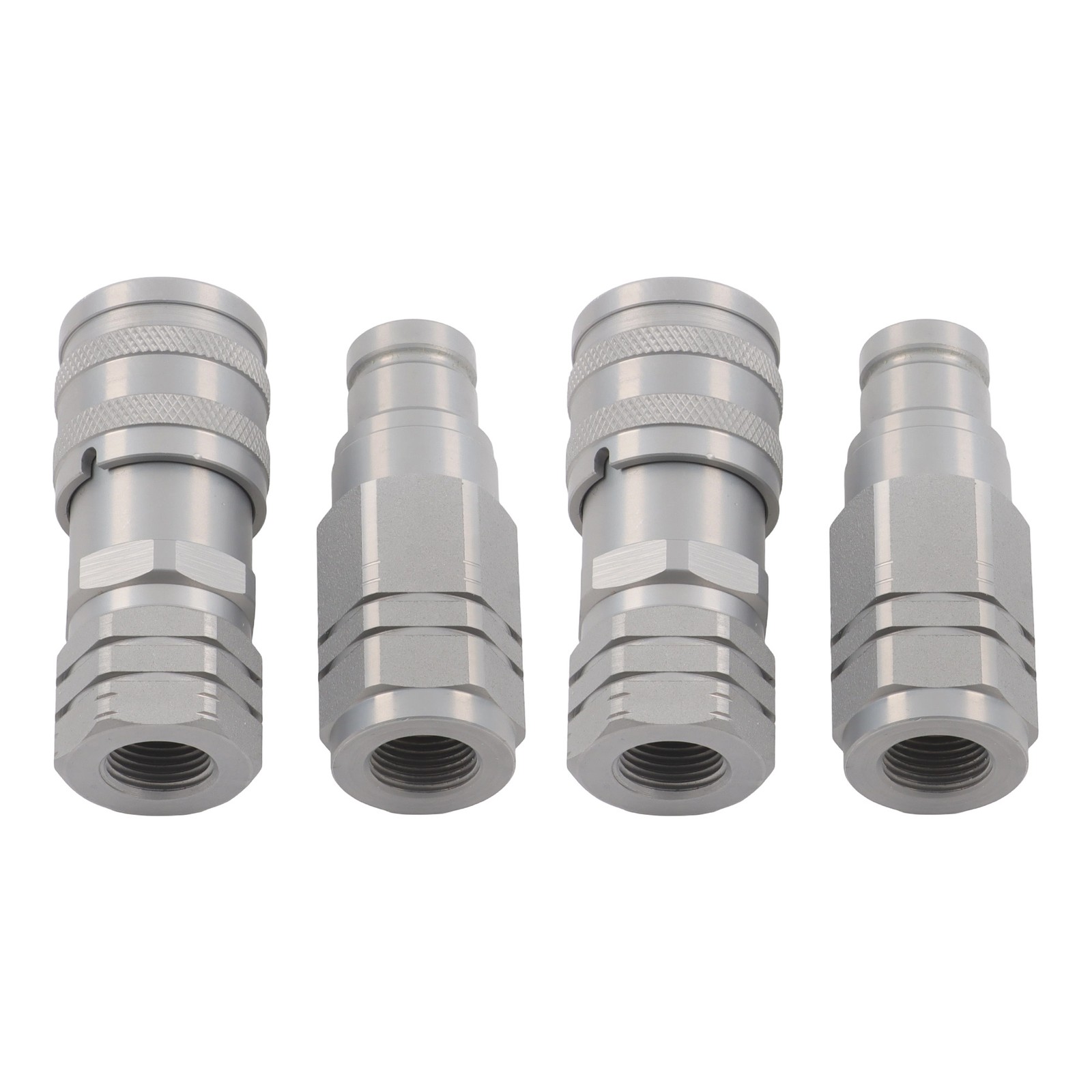 2 Pcs 3/8″ Flat Face Hydraulic Quick Disconnect Coupling Set 3/8″ NPT Thread