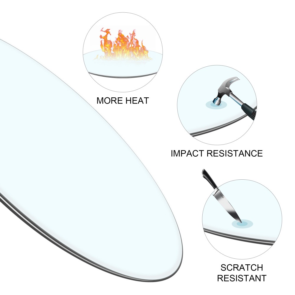 27.95 Inch Round Tempered Clear Glass Table Top Replacement Plate
