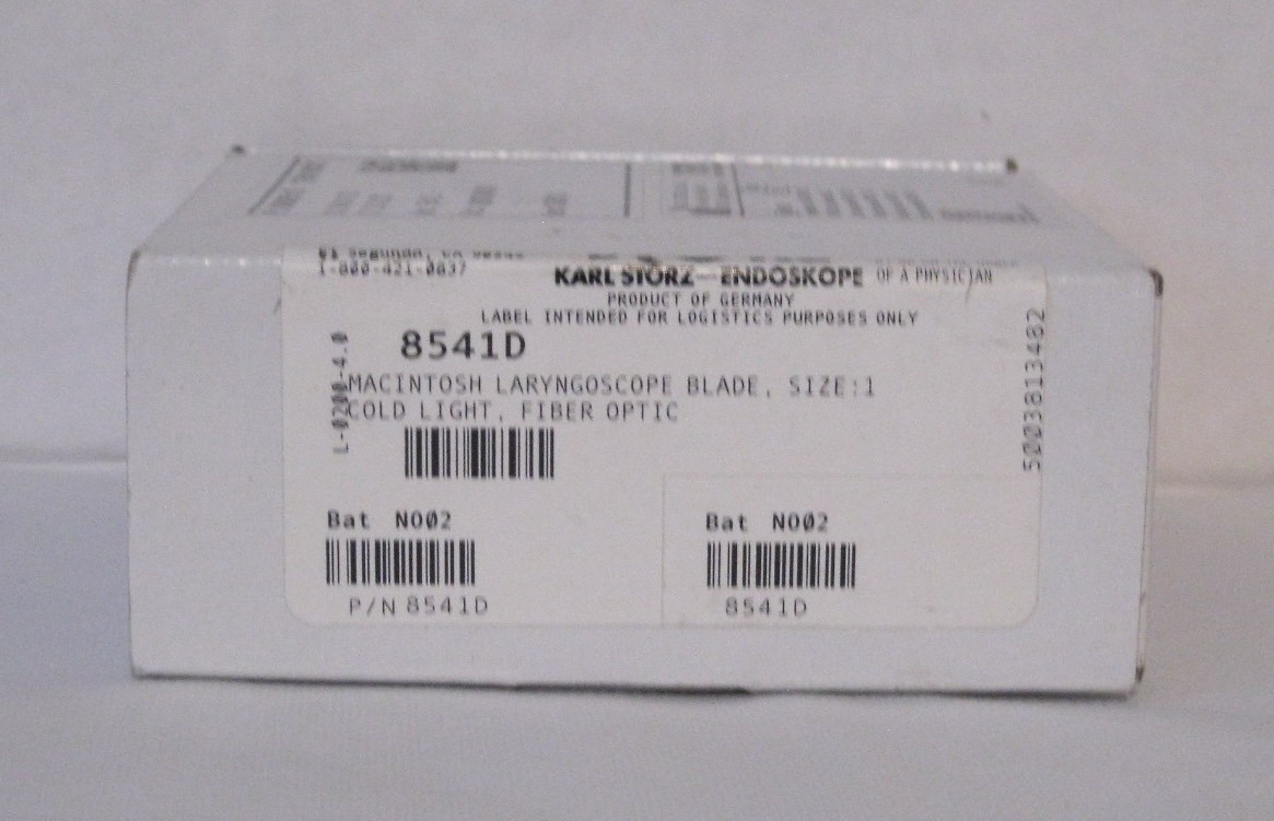 New Karl Storz 8541D Macintosh Laryngoscope Blade Size 1 Germany Sealed in Box