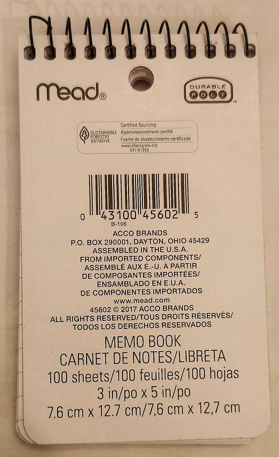 Note Pad MEAD Memo mini Small spiral Book Wirebound 3″x5″ office school 12 Pads