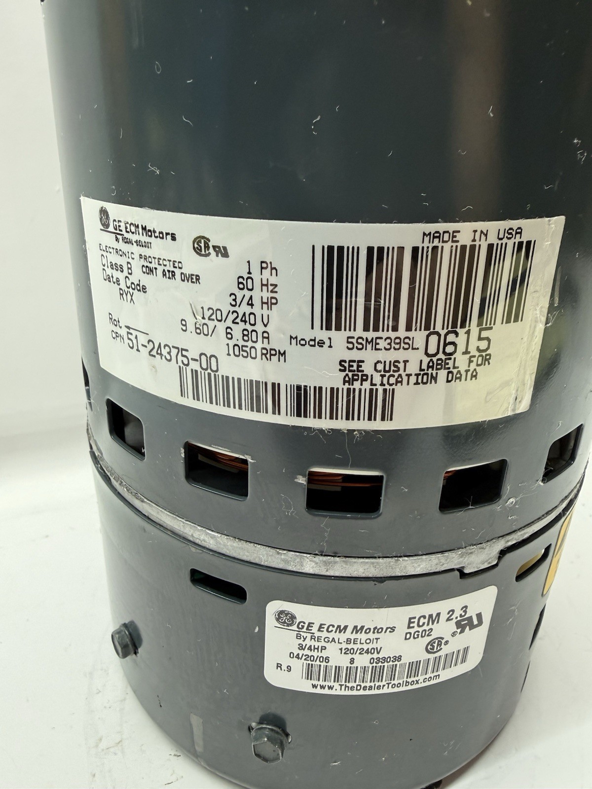 GE Genteq ECM 5SME39SL0615 3/4HP Blower Motor 51-24375-14 CCW DG02 51-24375-00