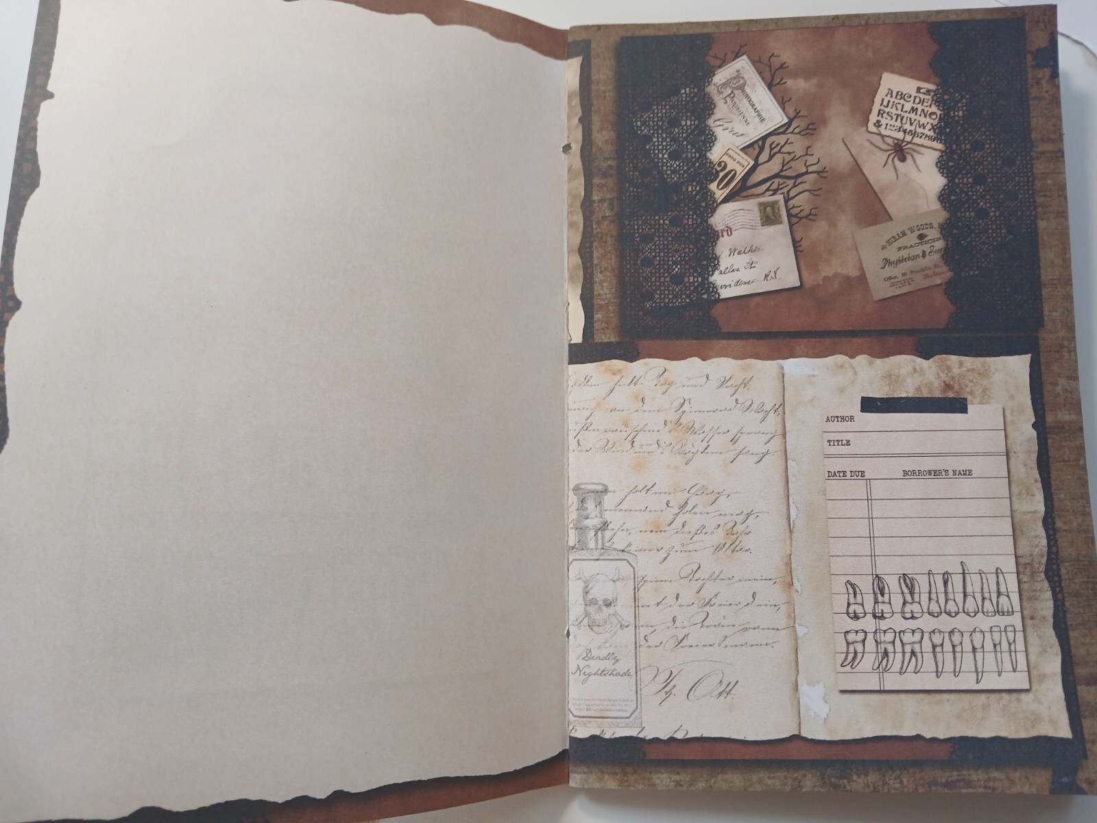 Junk Journal Booklet «AFTER DARK», CREEPY, HORROR, SCARY, 40pg, 30pc Halloween