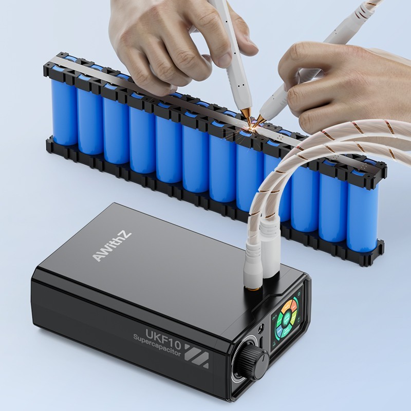 AWithZ 10.2KW Super Capacitor Spot Welder Machine 100 Gears Adjustable for 18650