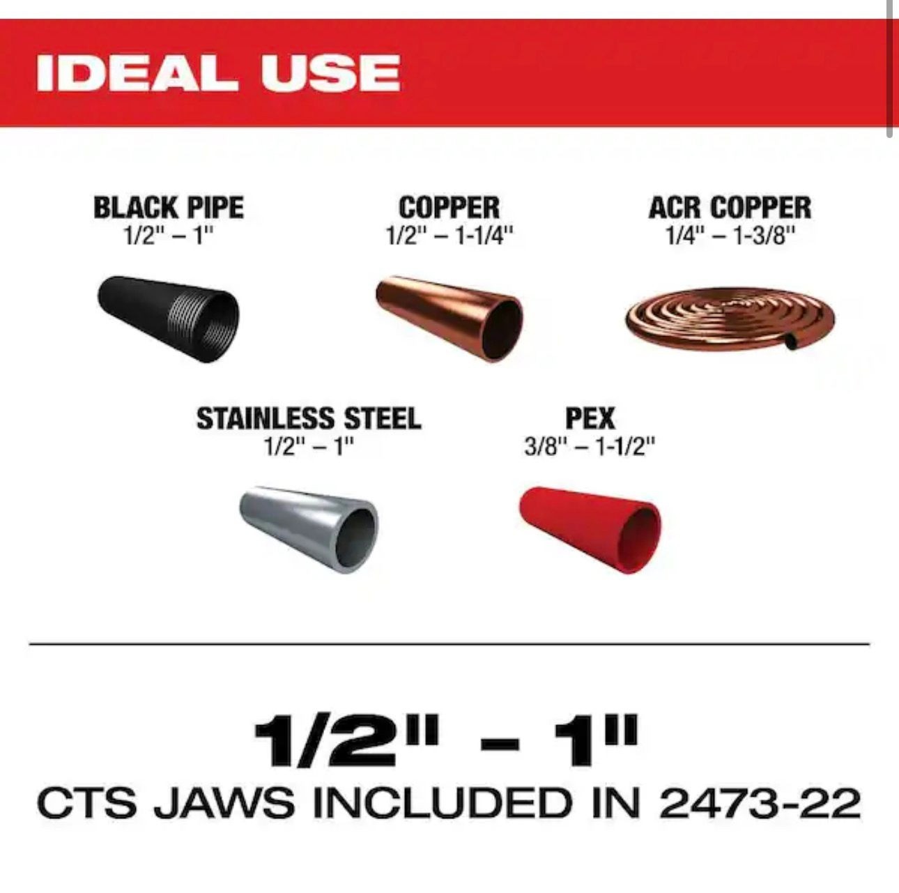 Milwaukee M12 Force Logic Press Tool Kit 2473-22 Copper 1/2″-1″ Clamp