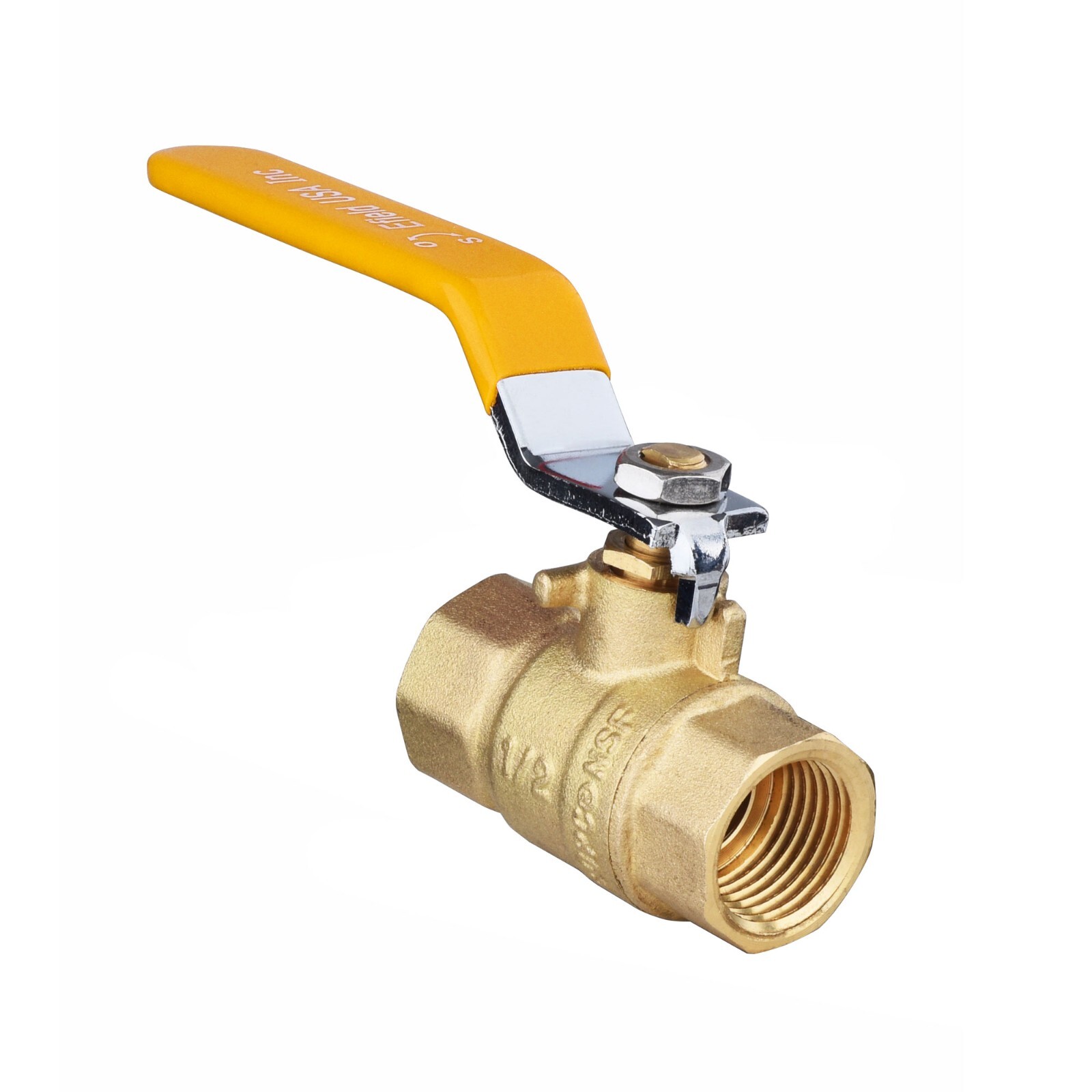 10PCS 3/4 Inch Full Port 600WOG FNPT Brass Ball Valve ,Lead Free,Yellow level
