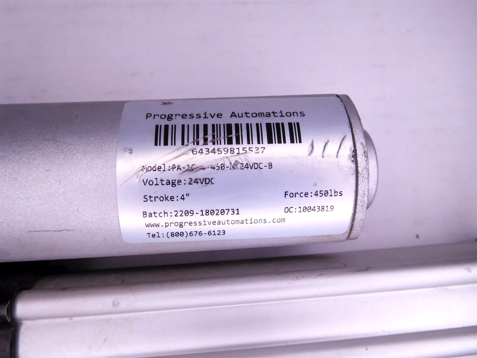 Progressive Automations 24VDC Linear Actuator 4″ Stroke 450 Lbs #1 (S1)