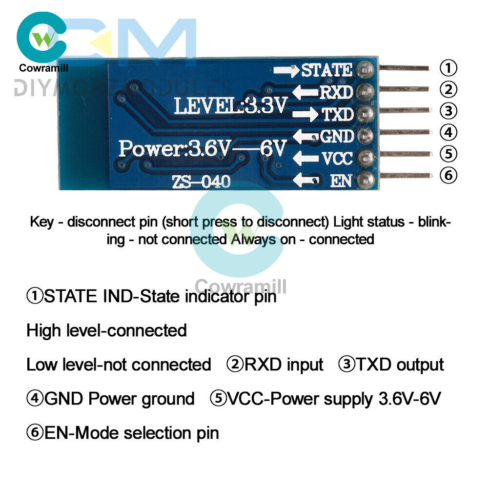 HC-04 Bluetooth Module BLE5.0 Serial Port Module w/ Bottom Welding Needle Board