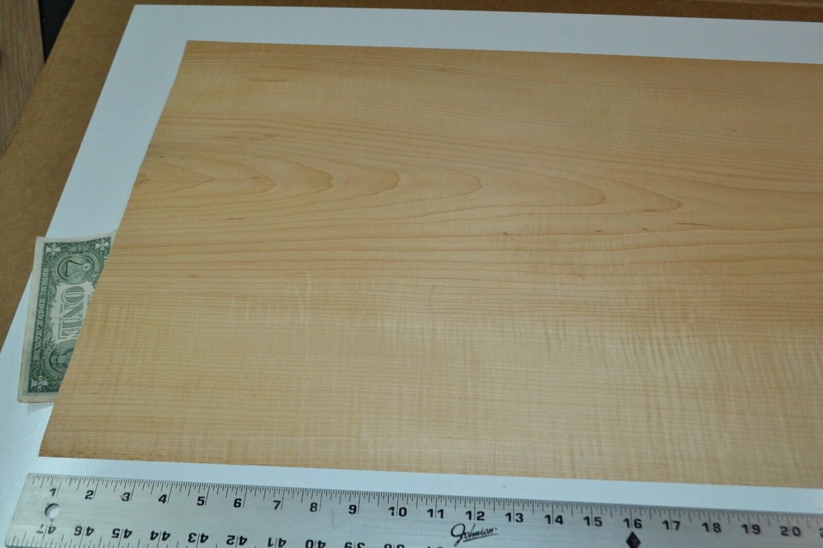 Maple Raw Wood Veneer Sheet 16.5 x 42 inches 1/42nd TONED 45941-37