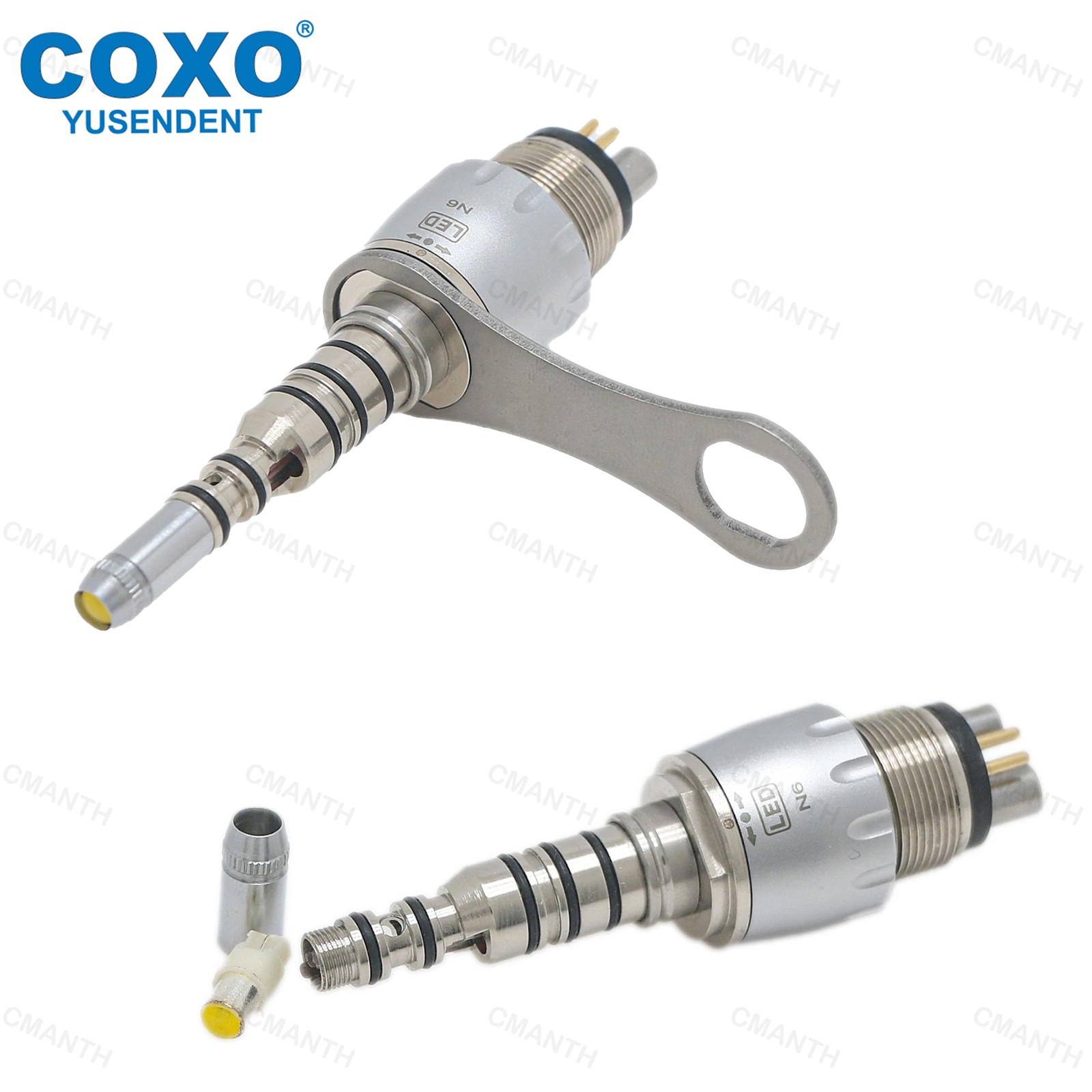 COXO Denta Fiber Optic High Speed Handpiece Air Rotor LED Coupler 6Pin Fit KAVO