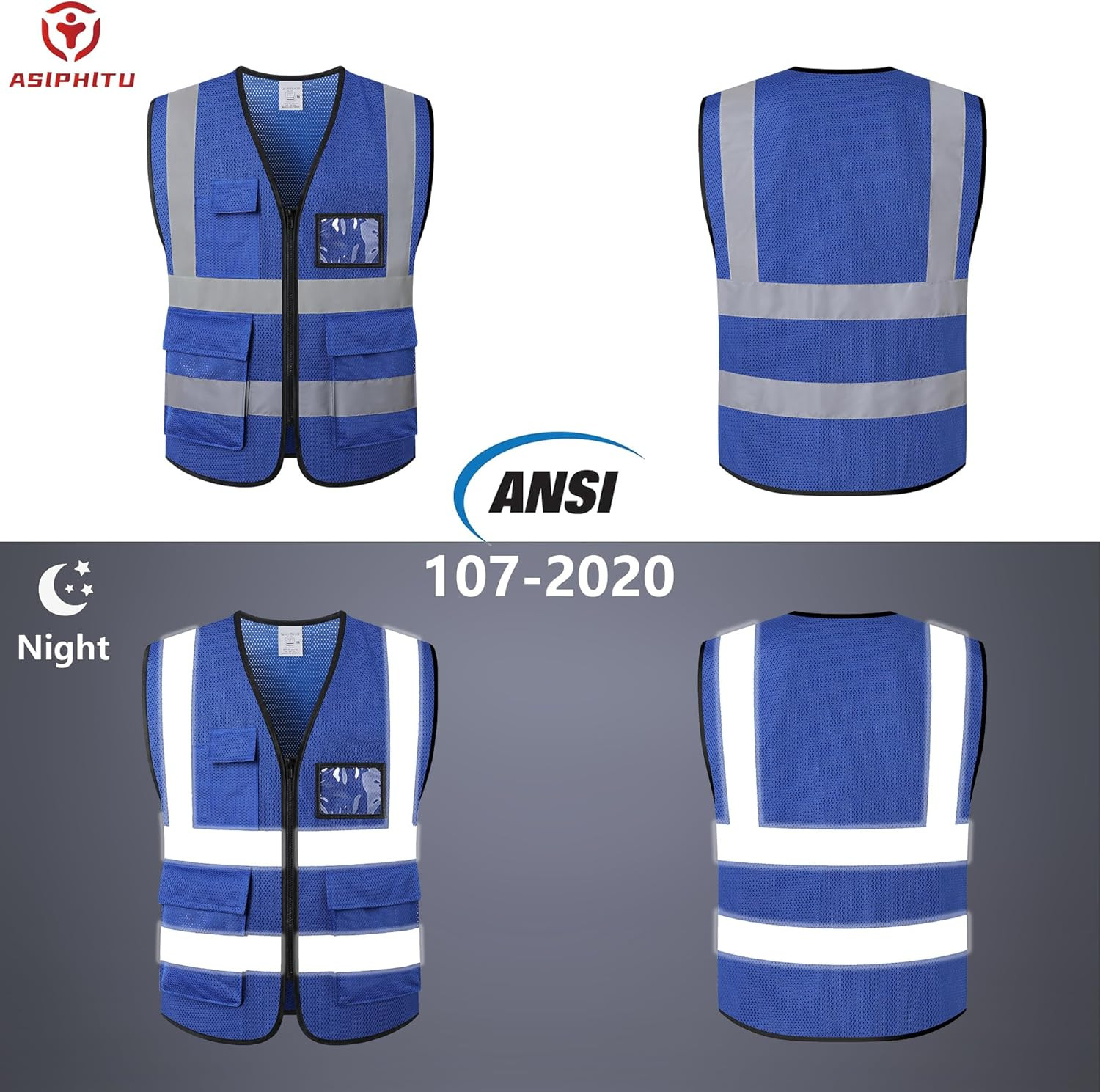 Reflective Safety Vest for Men Women Construction Vest Meet ANSI/ISEA Standard