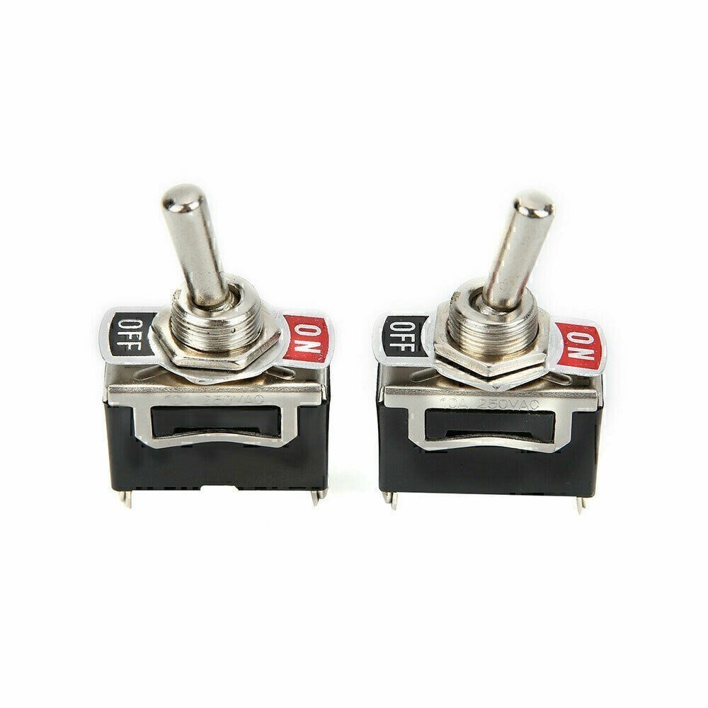 5* toggle switch SPST 12V 24V 250V Volt 15A ON OFF Flick Auto Car Boat 2-pole US